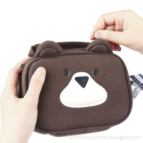 BUBM Lovely Bear 3pcs Per Set Electronic Accessories Organizer Travel Carry Bag